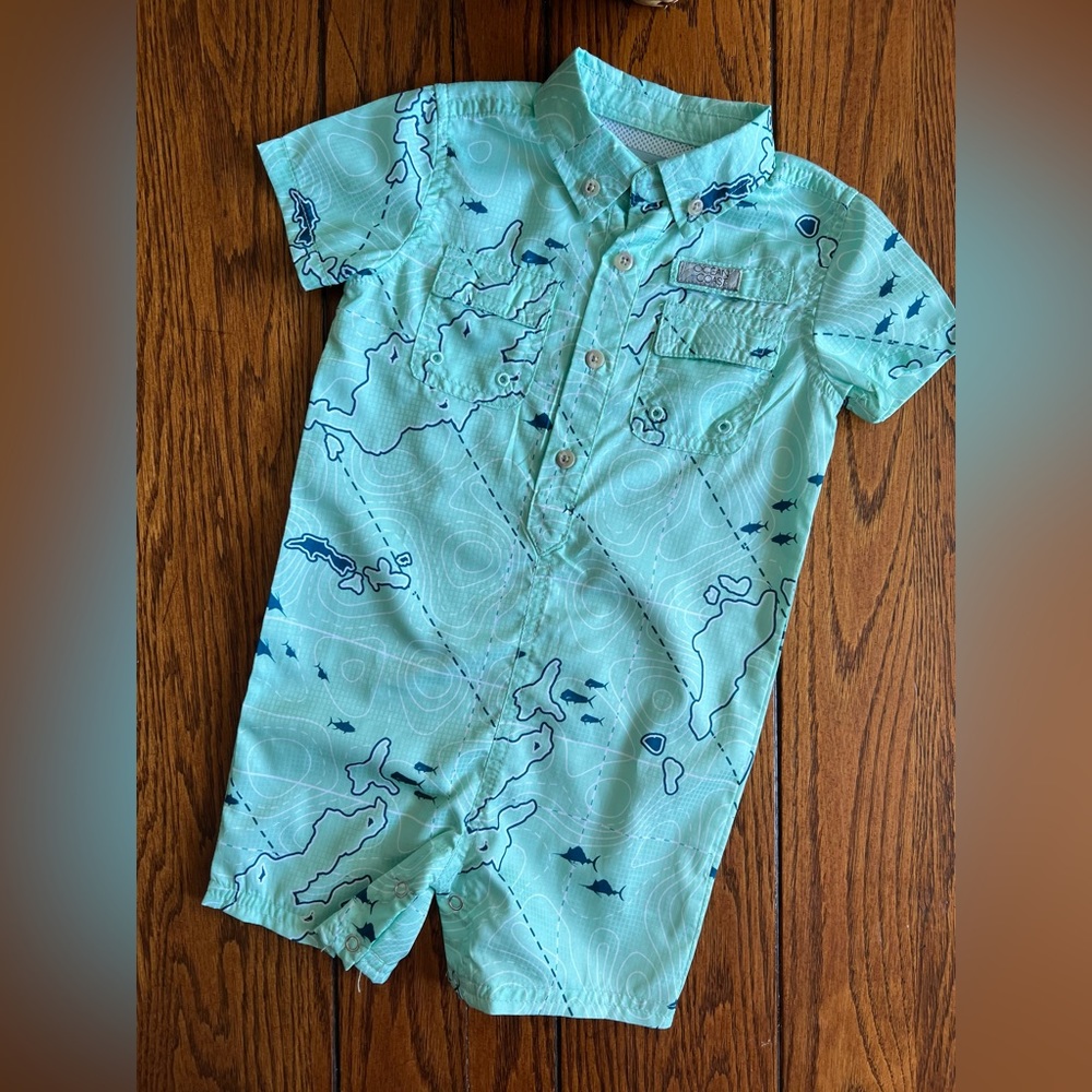 Toddler Boys Ocean + Coast Outdoor/Fishing Romper, 18 Months NWOT